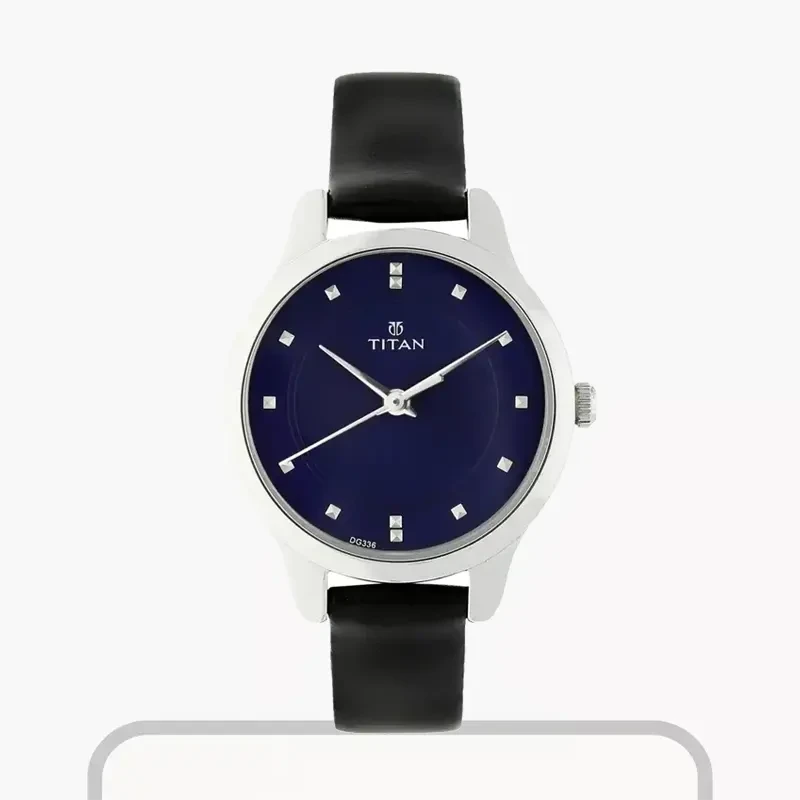 Titan Workwear Blue Dial Leather Ladies Watch